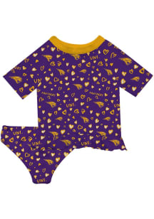 Vive La Fete Northern Iowa Panthers Toddler Girls Purple Rash Guard Short Sleeve T-Shirt