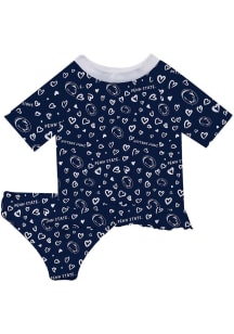 Vive La Fete Penn State Nittany Lions Toddler Girls Navy Blue Rash Guard Short Sleeve T-Shirt