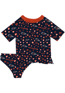 Vive La Fete UTSA Roadrunners Toddler Girls Blue Rash Guard Short Sleeve T-Shirt