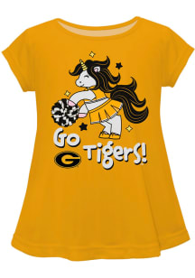 Vive La Fete Grambling State Tigers Toddler Girls Gold Unicorn Blouse Short Sleeve T-Shirt