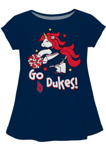 Vive La Fete Duquesne Dukes Girls Blue Unicorn Blouse Short Sleeve Tee