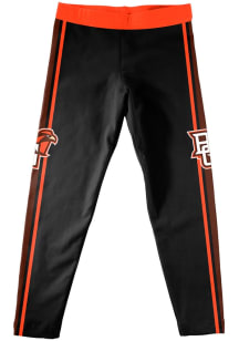 Vive La Fete Bowling Green Falcons Infant Girls Black Stripe Bottoms Leggings