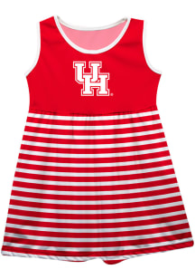 Vive La Fete Houston Cougars Baby Girls Red Stripes Short Sleeve Dress