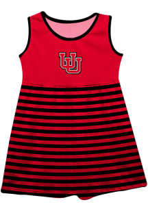 Vive La Fete Utah Utes Baby Girls Red Stripes Short Sleeve Dress