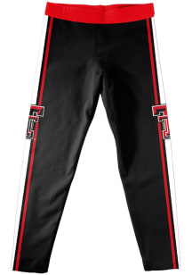 Vive La Fete Texas Tech Red Raiders Girls Black Stripe Bottoms Leggings