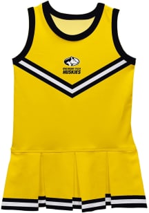 Vive La Fete Michigan Tech Huskies Toddler Girls Gold Britney Dress Sets Cheer