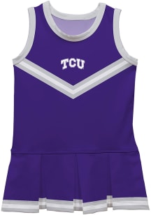 Vive La Fete TCU Horned Frogs Toddler Girls Purple Britney Dress Sets Cheer