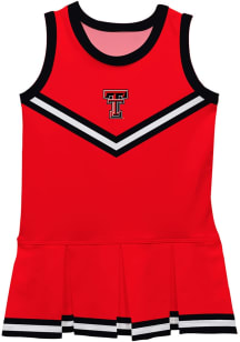 Vive La Fete Texas Tech Red Raiders Toddler Girls Red Britney Dress Sets Cheer Dress
