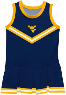 Vive La Fete West Virginia Mountaineers Toddler Girls Blue Britney Dress Sets Cheer