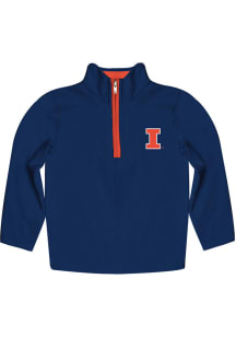 Vive La Fete Illinois Fighting Illini Toddler Blue Impressions Design Long Sleeve Qtr Zip