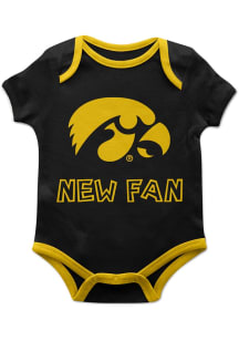 Vive La Fete Iowa Hawkeyes Baby Gold New Fan Short Sleeve One Piece