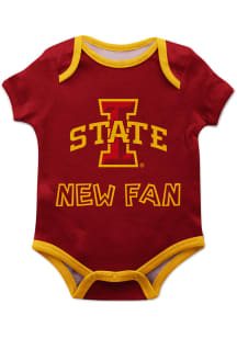 Vive La Fete Iowa State Cyclones Baby Maroon New Fan Short Sleeve One Piece