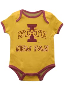 Vive La Fete Iowa State Cyclones Baby Gold New Fan Short Sleeve One Piece