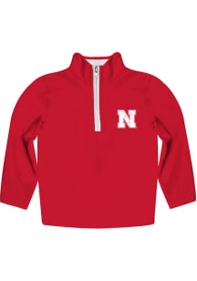 Vive La Fete Nebraska Cornhuskers Toddler White Impressions Long Sleeve Qtr Zip