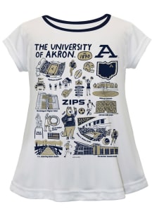 Vive La Fete Akron Zips Toddler Girls White Impressions Short Sleeve T-Shirt