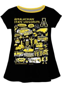 Vive La Fete Appalachian State Mountaineers Toddler Girls Black Impressions Short Sleeve T-Shirt