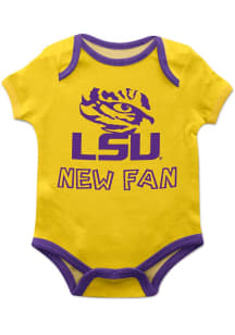 Vive La Fete LSU Tigers Baby Gold New Fan Mascot Short Sleeve One Piece