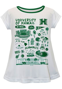 Vive La Fete Hawaii Warriors Toddler Girls White Impressions Short Sleeve T-Shirt