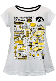 Vive La Fete Iowa Hawkeyes Toddler Girls White Impressions Short Sleeve T-Shirt
