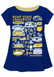 Vive La Fete Kent State Golden Flashes Toddler Girls Blue Impressions Short Sleeve T-Shirt