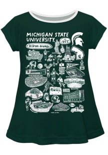 Vive La Fete Michigan State Spartans Toddler Girls Green Impressions Short Sleeve T-Shirt