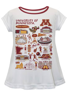 Vive La Fete Minnesota Golden Gophers Toddler Girls White Impressions Short Sleeve T-Shirt