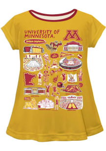 Vive La Fete Minnesota Golden Gophers Toddler Girls Gold Impressions Short Sleeve T-Shirt