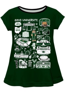 Vive La Fete Ohio Bobcats Toddler Girls Green Impressions Short Sleeve T-Shirt