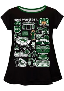 Vive La Fete Ohio Bobcats Toddler Girls Black Impressions Short Sleeve T-Shirt