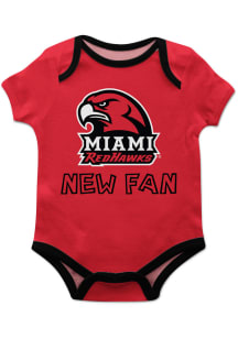 Vive La Fete Miami RedHawks Baby Red New Fan Short Sleeve One Piece