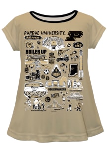 Vive La Fete Purdue Boilermakers Toddler Girls Gold Impressions Short Sleeve T-Shirt