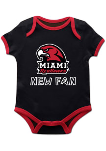 Vive La Fete Miami RedHawks Baby Black New Fan Short Sleeve One Piece