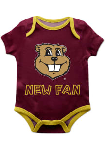 Vive La Fete Minnesota Golden Gophers Baby Maroon New Fan Short Sleeve One Piece