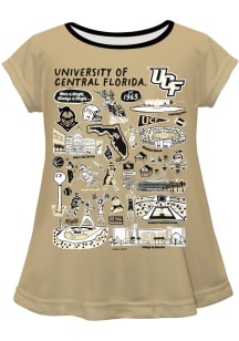 Vive La Fete UCF Knights Toddler Girls Gold Impressions Short Sleeve T-Shirt