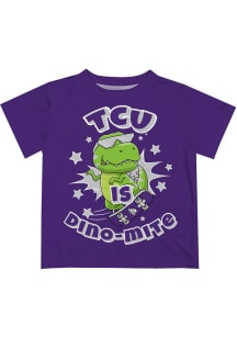 Vive La Fete TCU Horned Frogs Infant Dino-Mite Short Sleeve T-Shirt Purple