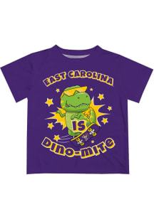 Vive La Fete East Carolina Pirates Toddler Purple Dino-Mite Short Sleeve T-Shirt