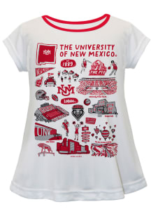Vive La Fete New Mexico Lobos Toddler Girls White Impressions Short Sleeve T-Shirt