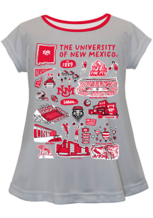 Vive La Fete New Mexico Lobos Toddler Girls Grey Impressions Short Sleeve T-Shirt