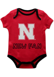 Vive La Fete Nebraska Cornhuskers Baby Red New Fan Short Sleeve One Piece