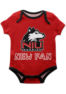 Vive La Fete Northern Illinois Huskies Baby Red New Fan Short Sleeve One Piece