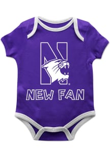 Vive La Fete Northwestern Wildcats Baby Purple New Fan Short Sleeve One Piece