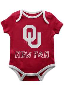 Vive La Fete Oklahoma Sooners Baby Red New Fan Short Sleeve One Piece