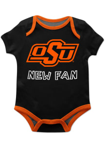 Vive La Fete Oklahoma State Cowboys Baby Black New Fan Short Sleeve One Piece