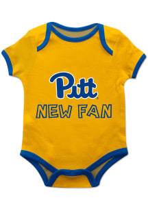 Vive La Fete Pitt Panthers Baby Gold New Fan Short Sleeve One Piece