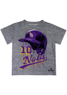 Aaron Nola LSU Tigers Infant Dripping Helmet Short Sleeve T-Shirt Grey