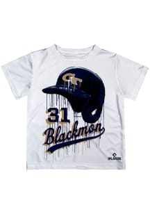 Charlie Blackmon  Vive La Fete GA Tech Yellow Jackets Toddler White Dripping Helmet Short Sleeve T..