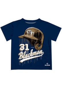 Charlie Blackmon  Vive La Fete GA Tech Yellow Jackets Toddler Navy Blue Dripping Helmet Short Slee..
