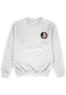 Vive La Fete Florida State Seminoles Youth White Impressions Long Sleeve Crew Sweatshirt