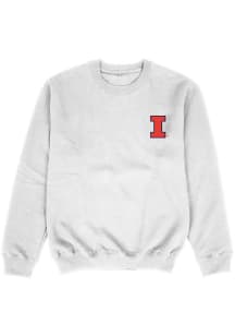 Vive La Fete Illinois Fighting Illini Youth White Impressions Long Sleeve Crew Sweatshirt
