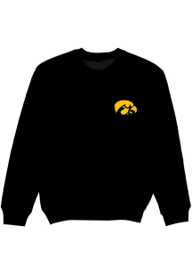 Vive La Fete Iowa Hawkeyes Youth Black Impressions Long Sleeve Crew Sweatshirt